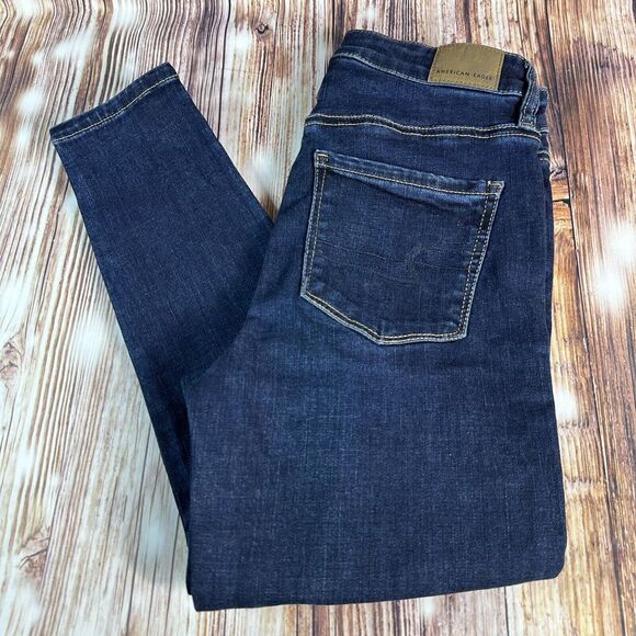American Eagle SUPER HI RISE JEGGING Womens Sz 4 Blue Jeans Denim Pants 26x28.5 - Picture 10 of 10